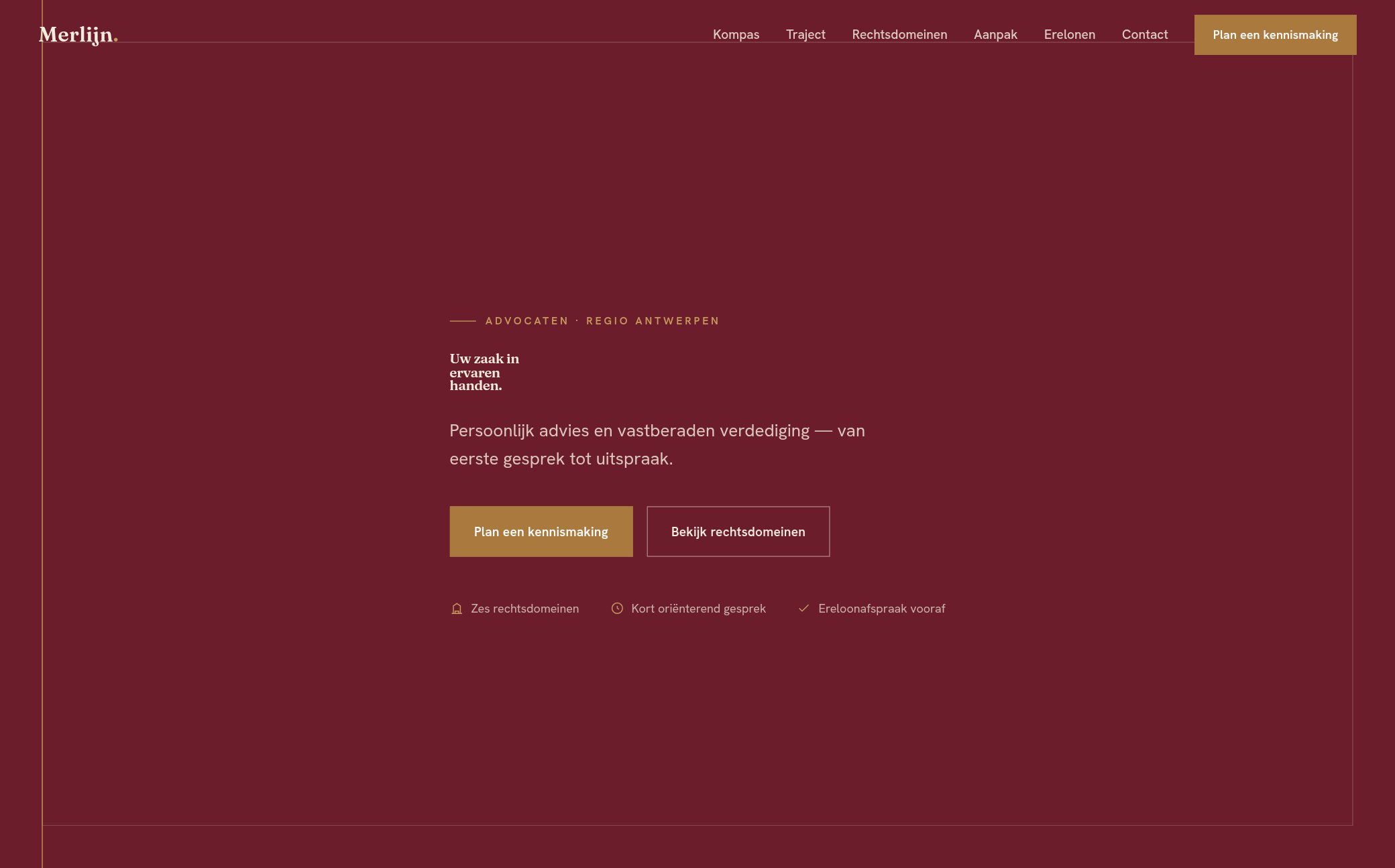 Voorbeeldwebsite voor een advocaat — Advocatenkantoor Merlijn