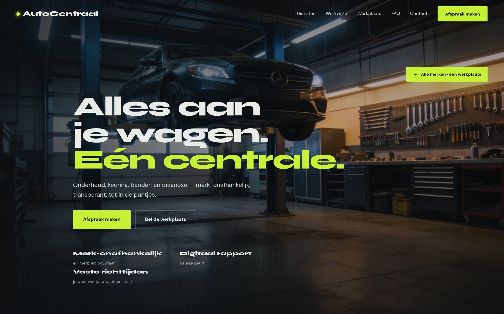 Voorbeeldwebsite voor een garage — AutoCentraal
