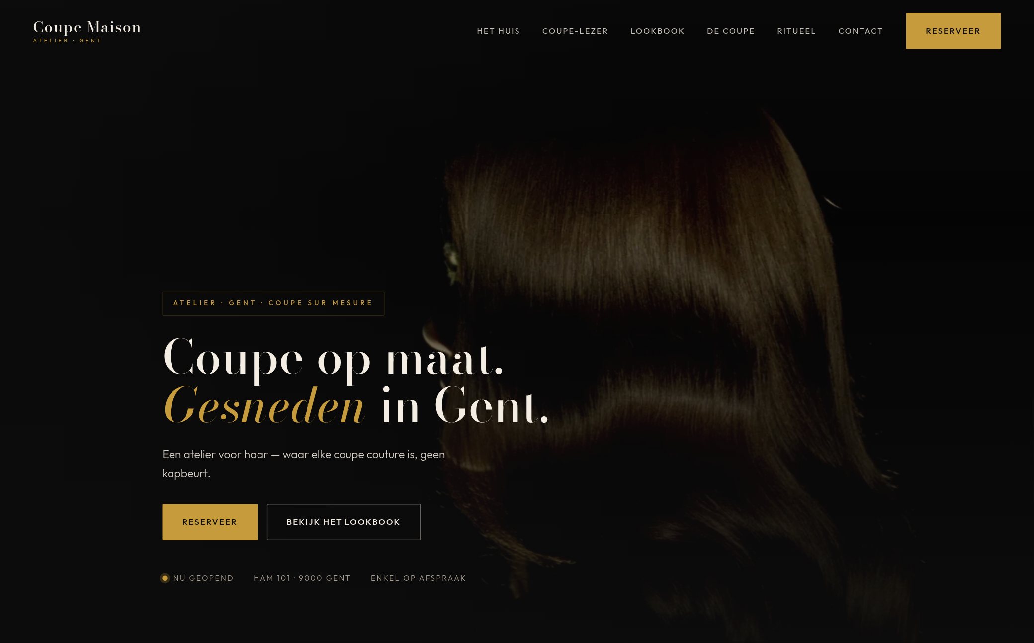Voorbeeldwebsite voor een kapper — Coupe Maison