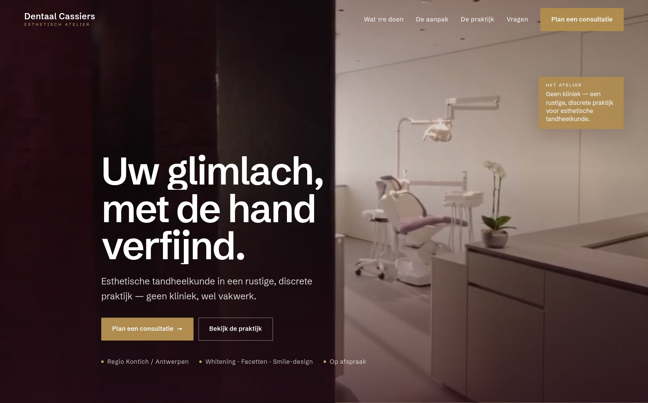 Voorbeeldwebsite voor een tandarts — Dentaal Cassiers