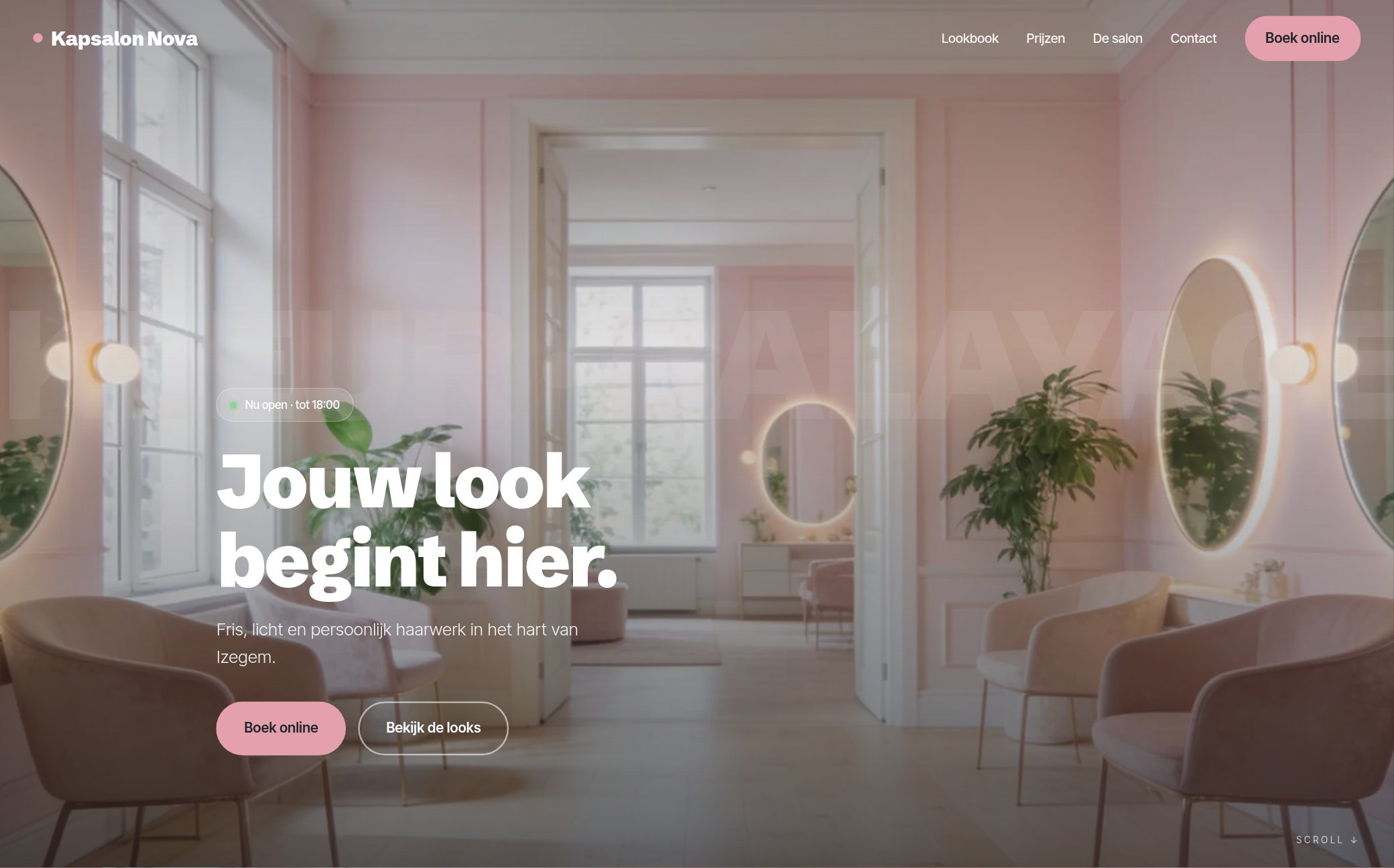 Voorbeeldwebsite voor een kapper — Kapsalon Nova