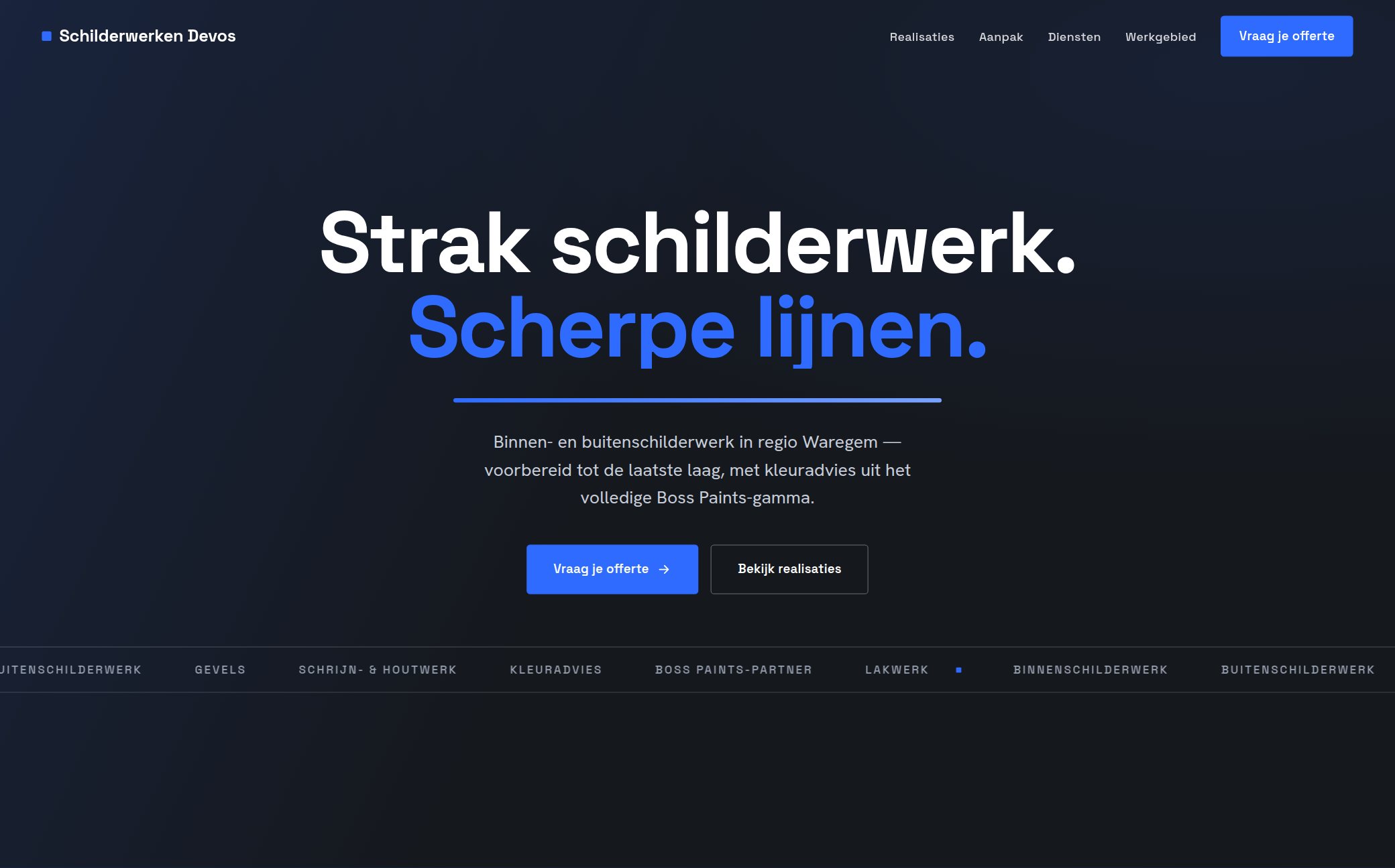 Voorbeeldwebsite voor een schilder — Schilderwerken Devos